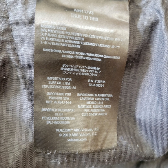 Volcom True-To-This Shorts Men's Black Size 38 Inseam 10" - Picture 5 of 6